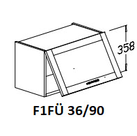 Felső egy felnyílós üveges 36/90-es elem